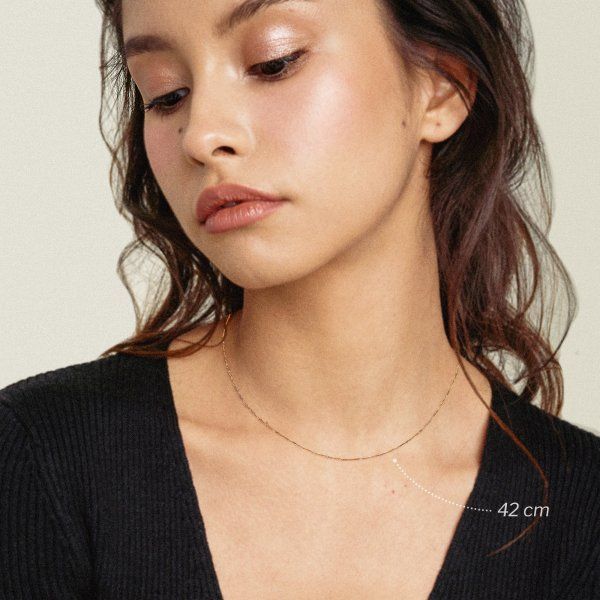 Goldkette als Singapurkette in Gelbgold 585 / 14K, 50 cm lang, 1 mm Breit, Gewicht ca. 0,9 g.