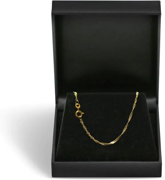 Goldkette als Singapurkette in Gelbgold 750 / 18 Karat, 38 cm lang, 2.9 mm breit, Gewicht ca. 6.5 g.