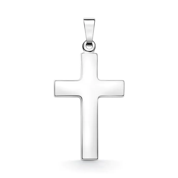 Anhänger Kreuz glanz , Weißgold 333 / 8K, Höhe 21 mm, Gewicht ca. 0,74 g