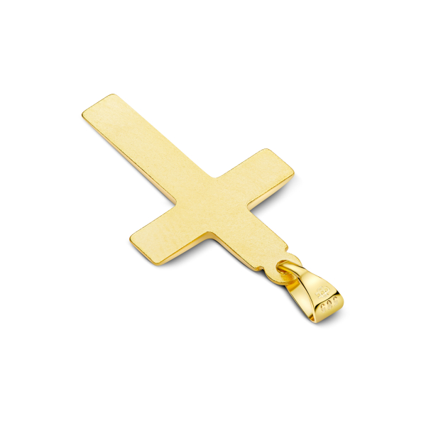Anhänger Kreuz glanz , Gelbgold 585 / 14K, Höhe 21 mm, Gewicht ca. 0,85 g