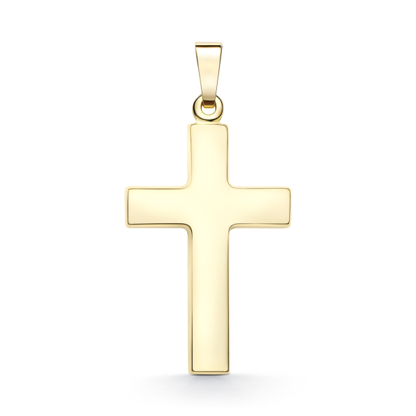 Anhänger Kreuz glanz Gelbgold 20 mm