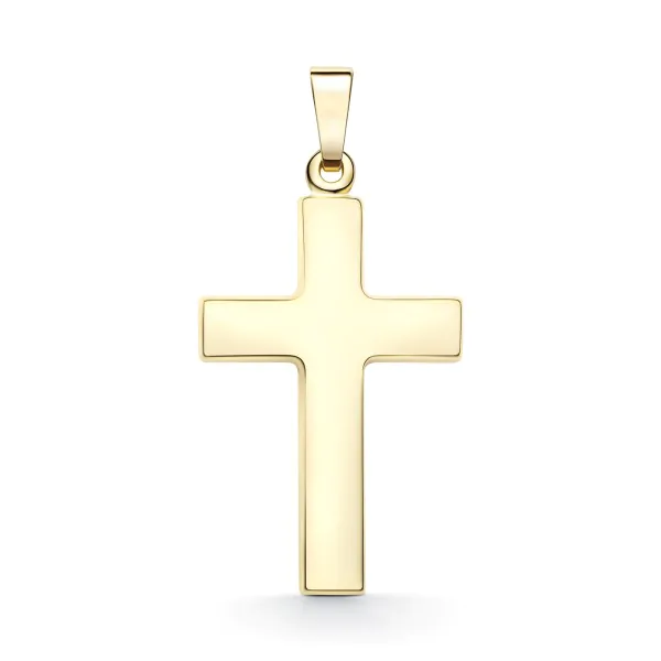 Anhänger Kreuz glanz Gelbgold 20 mm