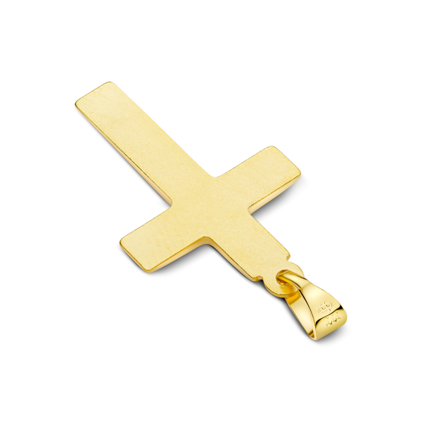 Anhänger Kreuz seidenmatt , Gelbgold 333 / 8K, Höhe 18 mm, Gewicht ca. 0,51 g