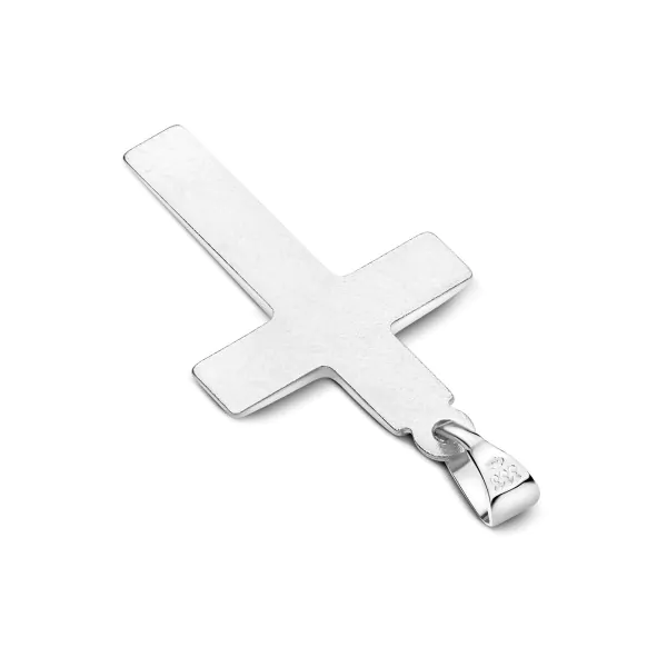 Anhänger Kreuz seidenmatt , Weißgold 333 / 8K, Höhe 21 mm, Gewicht ca. 0,75 g