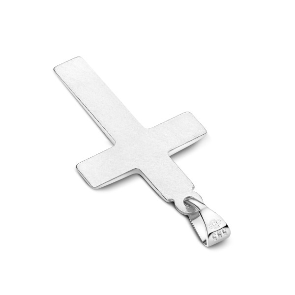 Anhänger Kreuz seidenmatt , Weißgold 585 / 14K, Höhe 21 mm, Gewicht ca. 0,92 g