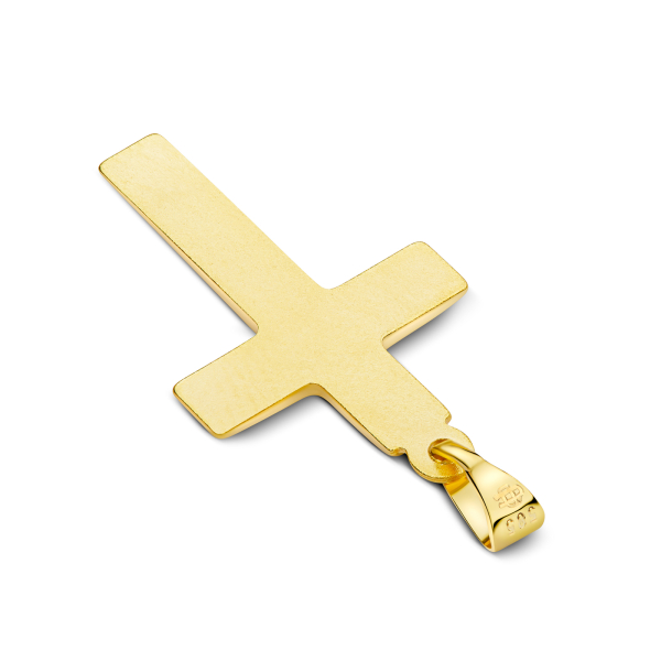 Anhänger Kreuz glanz , Gelbgold 585 / 14K, Höhe 20 mm, Gewicht ca. 0,97 g