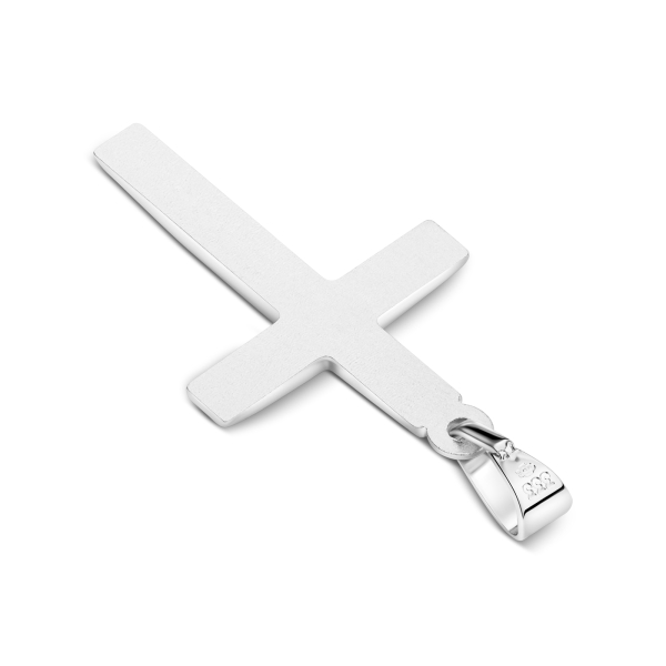 Anhänger Kreuz seidenmatt/diamantiert, Weißgold 333 / 8K, Höhe 21.0 mm, Gewicht ca. 0.67 g