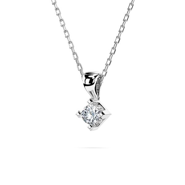 Diamantanhänger in 0,08 Karat, Weißgold 585 / 14 Karat, mit einer 585ger Goldkette, Gewicht ca. 1,5 g.