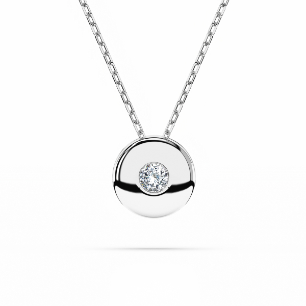 Diamantanhänger in 0,04 Karat, Weißgold 585 / 14 Karat, mit einer 585ger Goldkette, Gewicht ca. 1,8 g.