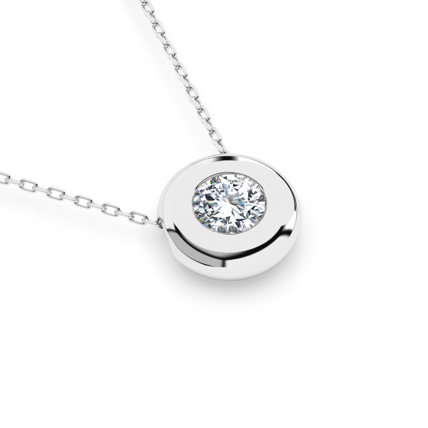 Diamantanhänger in 0,15 Karat, Weißgold 585 / 14 Karat, mit einer 585ger Goldkette, Gewicht ca. 2,2 g.