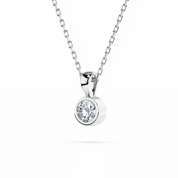 Diamantanhänger in 0,1 Karat, Weißgold 585 / 14 Karat, mit einer 585ger Goldkette, Gewicht ca. 1,6 g.