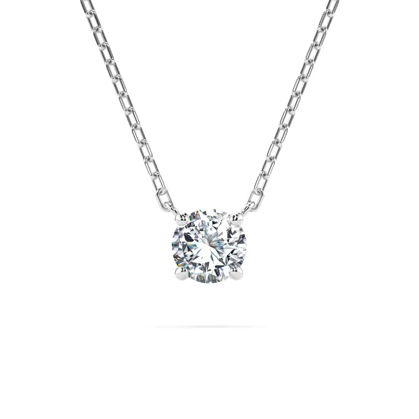 0,15 Karat Diamant Anhänger Weißgold 585 (14K) mit Goldkette für Damen