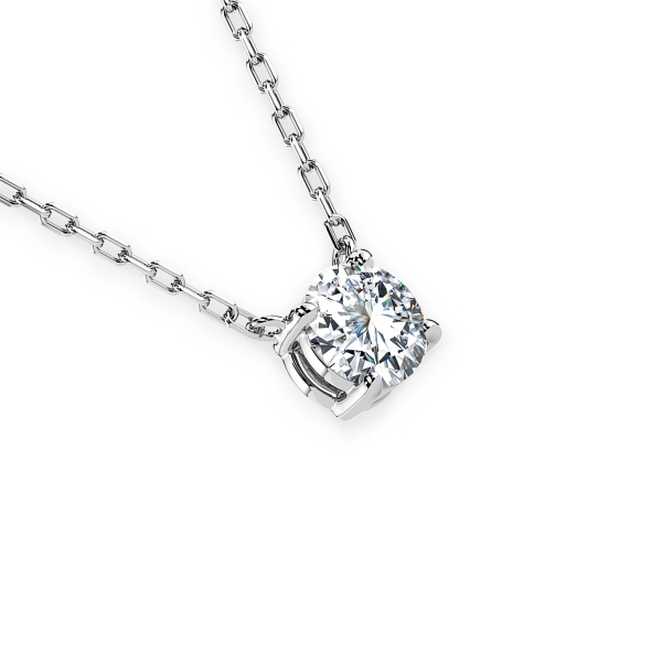 Diamantanhänger in 0,15 Karat, Weißgold 585 / 14 Karat, mit einer 585ger Goldkette, Gewicht ca. 1,5 g.