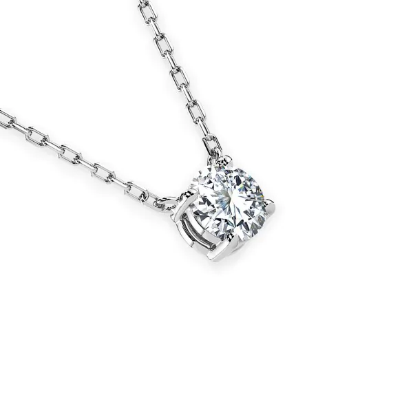 0,15 Karat Diamant Anhänger Weißgold 585 (14K) mit Goldkette für Damen