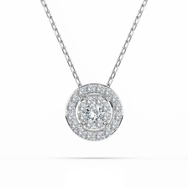 0,11 Karat Diamant Anhänger Weißgold 585 (14K) mit Goldkette für Damen