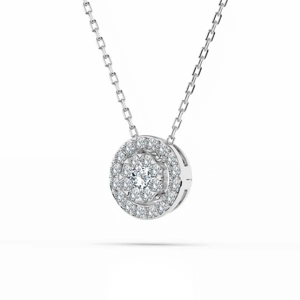 0,11 Karat Diamant Anhänger Weißgold 585 (14K) mit Goldkette für Damen