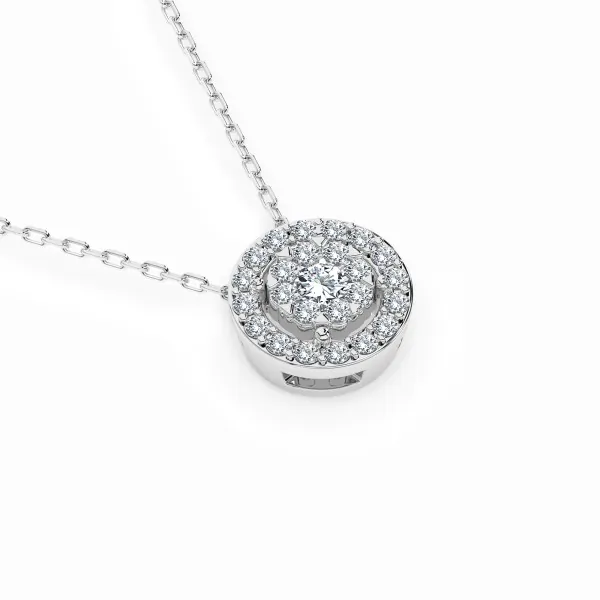 0,11 Karat Diamant Anhänger Weißgold 585 (14K) mit Goldkette für Damen