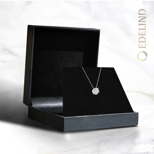 0,11 Karat Diamant Anhänger Weißgold 585 (14K) mit Goldkette für Damen