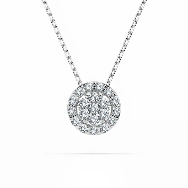 Diamantanhänger in 0,19 Karat, Weißgold 585 / 14 Karat, mit einer 585ger Goldkette in 45 (42+3) cm lang, Gewicht ca. 1,8 g.