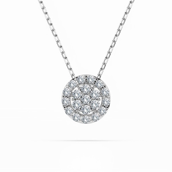 Diamantanhänger in 0,19 Karat, Weißgold 585 / 14 Karat, mit einer 585ger Goldkette