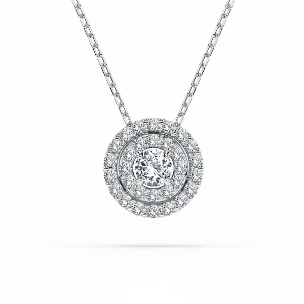 0,24 Karat Diamant Anhänger Weißgold 585 (14K) mit Goldkette für Damen