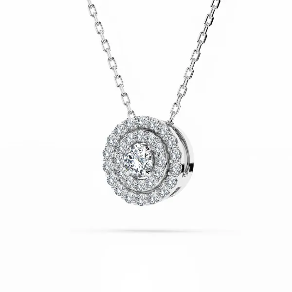 0,24 Karat Diamant Anhänger Weißgold 585 (14K) mit Goldkette für Damen