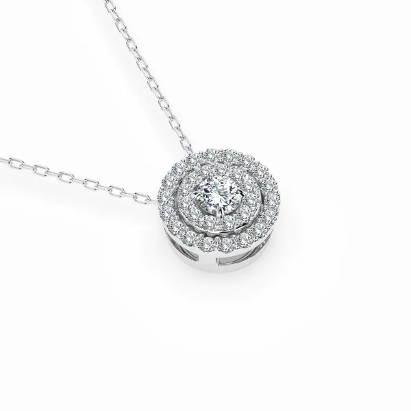 0,24 Karat Diamant Anhänger Weißgold 585 (14K) mit Goldkette für Damen