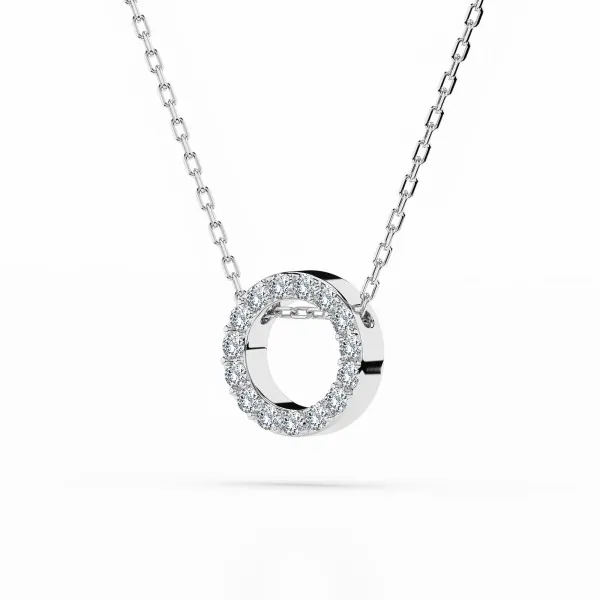 0,09 Karat Diamant Anhänger Weißgold 585 (14K) mit Goldkette für Damen