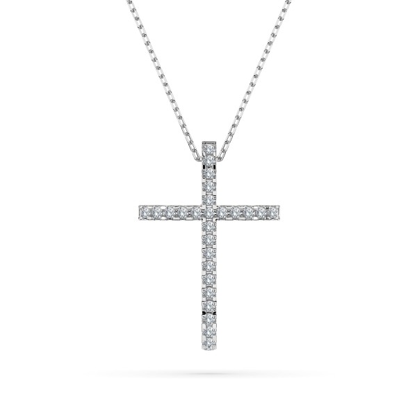 Diamantanhänger in 0,14 Karat, Weißgold 585 / 14 Karat, mit einer 585ger Goldkette in 45 (42+3) cm lang, Gewicht ca. 2,2 g.