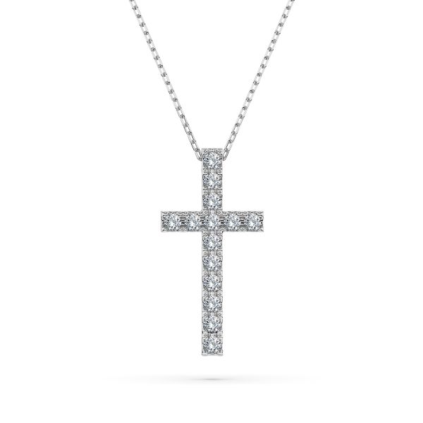 Diamantanhänger in 0,2 Karat, Weißgold 585 / 14 Karat, mit einer 585ger Goldkette, Gewicht ca. 2,3 g.