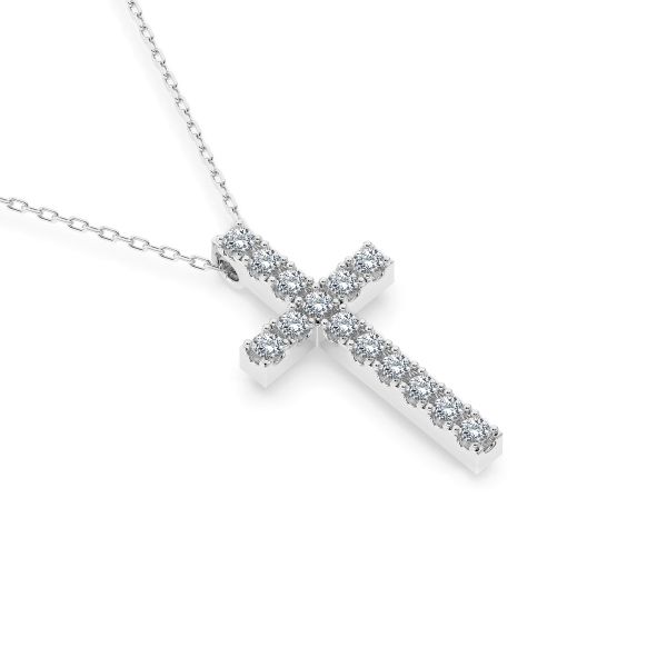 Diamantanhänger in 0,2 Karat, Weißgold 585 / 14 Karat, mit einer 585ger Goldkette, Gewicht ca. 2,3 g.