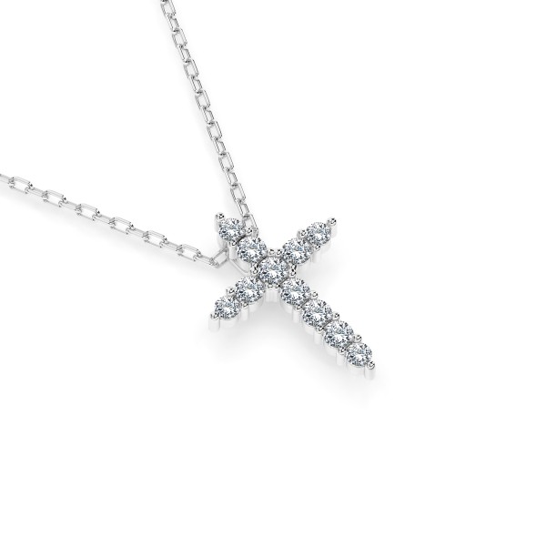 Diamantanhänger in 0,09 Karat, Weißgold 585 / 14 Karat, mit einer 585ger Goldkette