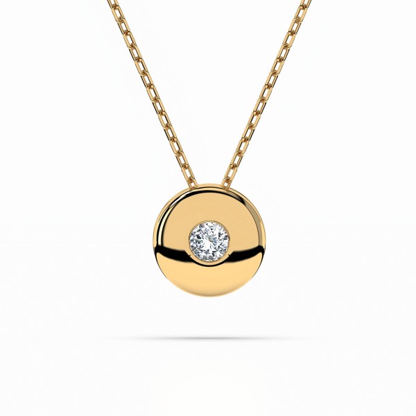 Diamantanhänger in 0,04 Karat, Gelbgold 585 / 14 Karat, mit einer 585ger Goldkette