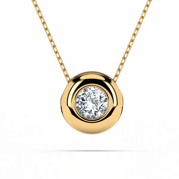 0,15 Karat Diamant Anhänger Gelbgold 585 (14K) mit Goldkette für Damen