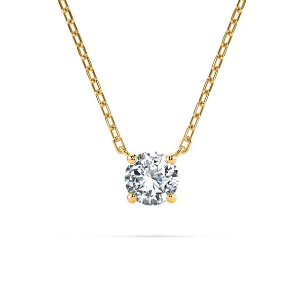 0,15 Karat Diamant Anhänger Gelbgold 585 (14K) mit Goldkette für Damen