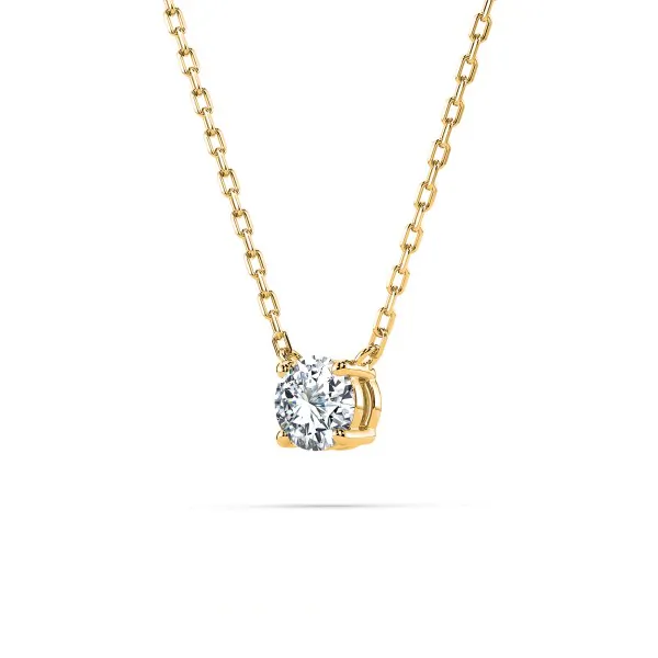 0,15 Karat Diamant Anhänger Gelbgold 585 (14K) mit Goldkette für Damen