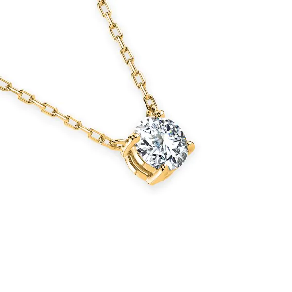 0,15 Karat Diamant Anhänger Gelbgold 585 (14K) mit Goldkette für Damen
