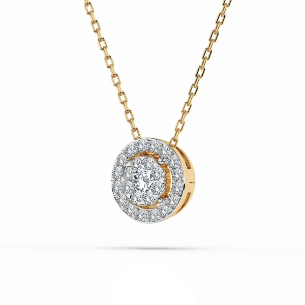 Diamantanhänger in 0,11 Karat, Gelbgold 585 / 14 Karat, mit einer 585ger Goldkette