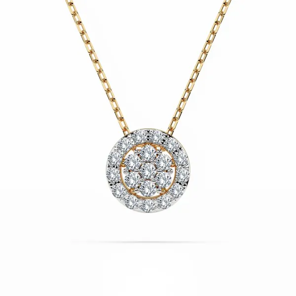 Diamantanhänger in 0,19 Karat, Gelbgold 585 / 14 Karat, mit einer 585ger Goldkette