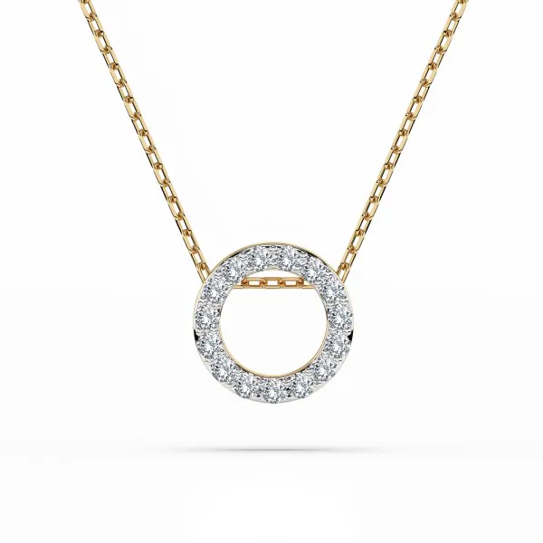 Diamantanhänger in 0,09 Karat, Gelbgold 585 / 14 Karat, mit einer 585ger Goldkette