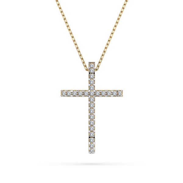 Diamantanhänger in 0,14 Karat, Gelbgold 585 / 14 Karat, mit einer 585ger Goldkette