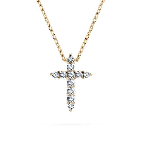 Diamantanhänger in 0,09 Karat, Gelbgold 585 / 14 Karat, mit einer 585ger Goldkette in 45 (42+3) cm lang, Gewicht ca. 1,4 g.