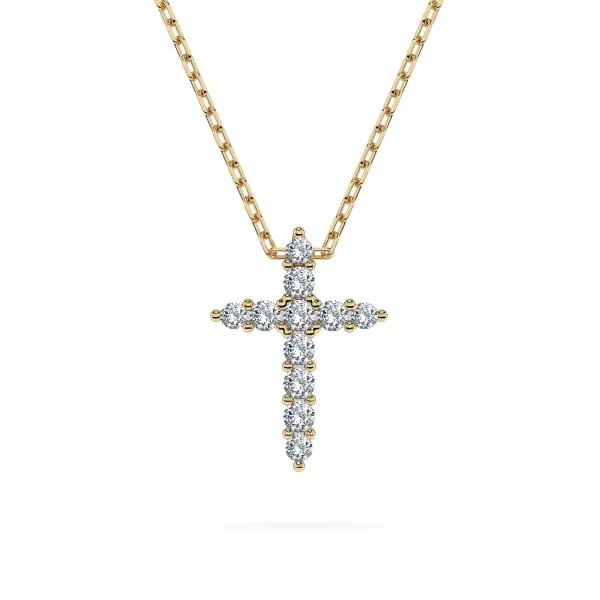 Diamantanhänger in 0,09 Karat, Gelbgold 585 / 14 Karat, mit einer 585ger Goldkette in 45 (42+3) cm lang, Gewicht ca. 1,4 g.