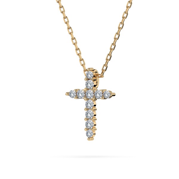 Diamantanhänger in 0,09 Karat, Gelbgold 585 / 14 Karat, mit einer 585ger Goldkette in 45 (42+3) cm lang, Gewicht ca. 1,4 g.