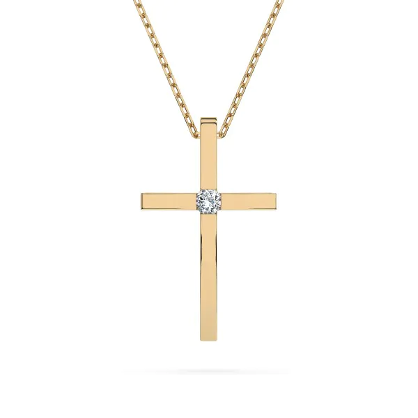 0,03 Karat Diamant Anhänger 4 Krappe Rotgold 585 (14K) mit Goldkette für Damen