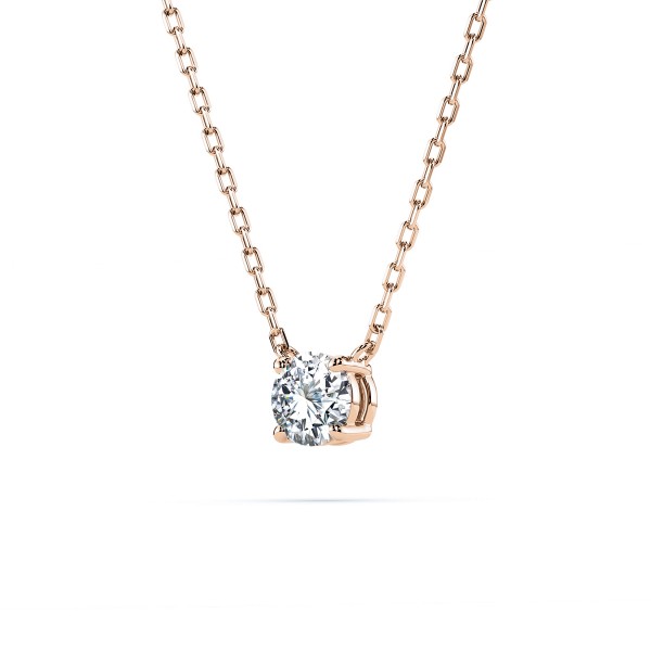 Diamantanhänger in 0,15 Karat, Rotgold 585 / 14 Karat, mit einer 585ger Goldkette