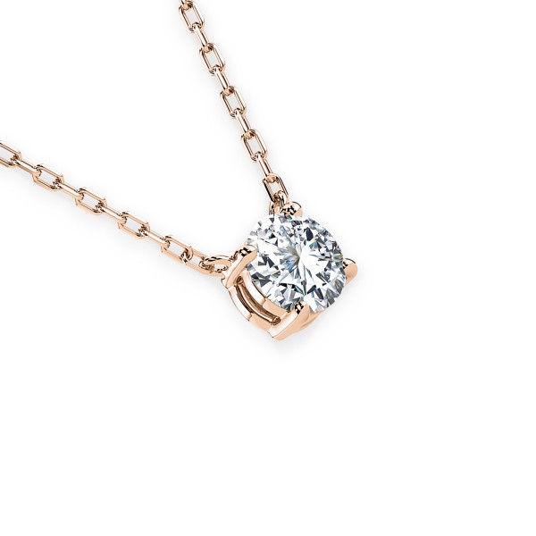 Diamantanhänger in 0,15 Karat, Rotgold 585 / 14 Karat, mit einer 585ger Goldkette