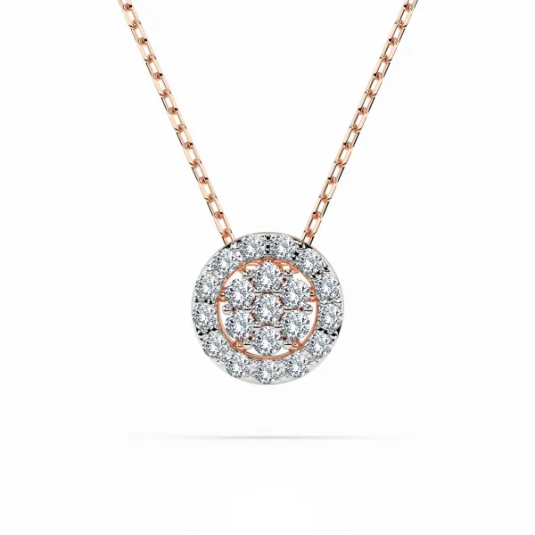 Diamantanhänger in 0,19 Karat, Rotgold 585 / 14 Karat, mit einer 585ger Goldkette