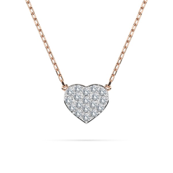 Diamantanhänger in 0,09 Karat, Rotgold 585 / 14 Karat, mit einer 585ger Goldkette in 45 cm lang, Gewicht ca. 1,2 g.