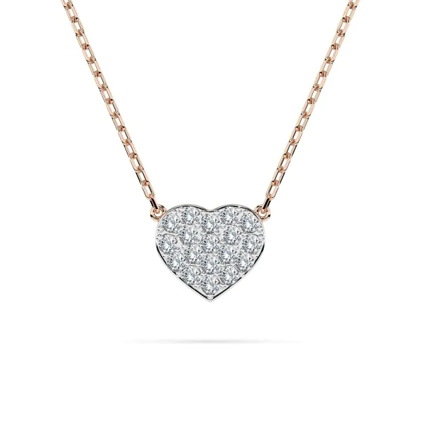 Diamantanhänger in 0,09 Karat, Rotgold 585 / 14 Karat, mit einer 585ger Goldkette